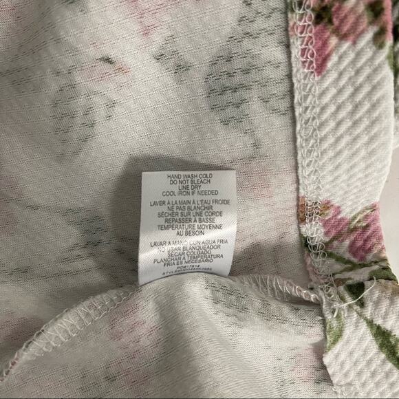 BOBEAU Large White Floral Statement Ruffle Bell Sleeves Pink & White Size Large - Picture 8 of 11